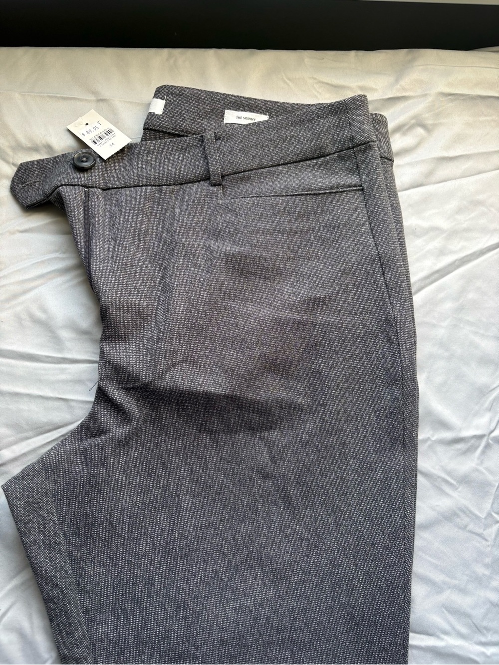 LOFT Charcoal Textured Skinny Pants